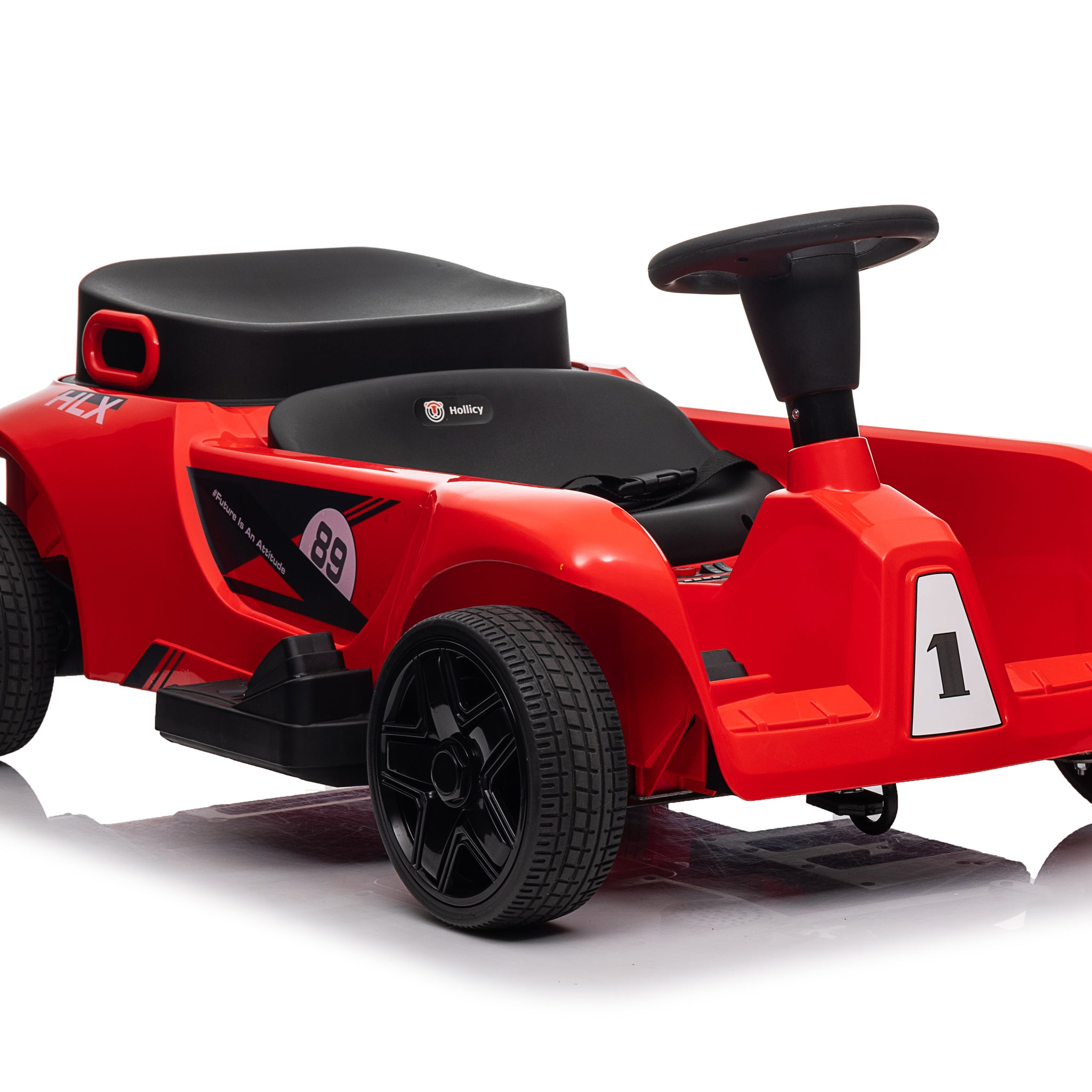 24V Electric Drifting Go Kart For Kids, Electric Ride On Toy W 85W*2 Motors, 8Mph Max Speed, Safety Belt, Music, Horn, Usb Red Abs