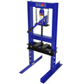 Steel H Frame Hydraulic Shop Press With Stamping Plates To Bend, Straighten, Or Press Parts, Install Bearings And U Joints, 6 Ton Capacity, Blue Blue Steel