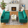 Jos 67.7'' 3 Seater Sofa Couch For Living Room, Modern Sofa,Small Couches For Small Spaces,Upholstered 3 Seater Couch For Bedroom, Apartment, Home Office, Tool Free Assembly,Green Green Velvet Wood Bedroom Soft Cotton Fabric 3 Seat
