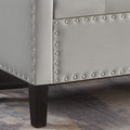 Upholstered Tufted Button Storage Bench With Nails Trim,Entryway Living Room Soft Padded Seat With Armrest,Bed Bench Gray Armrest Gray Espresso Primary Living Space Velvet Solid American Design Rubberwood Wood Internal Storage Foam Velvet