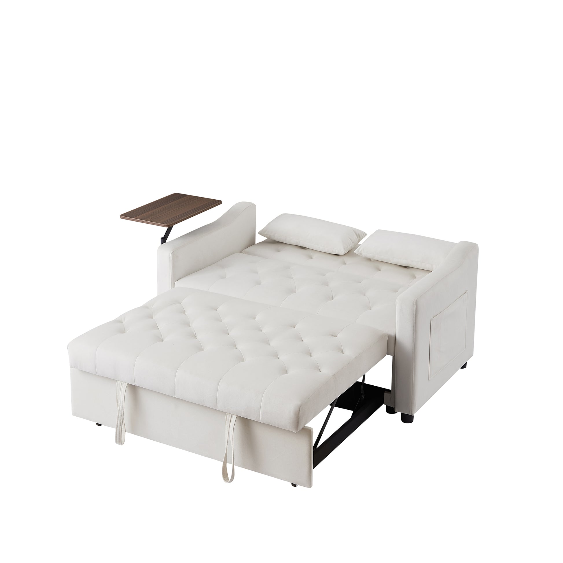 Cream White Velvet Sofa Bed Cream White Velvet Wood Tufted Back Foam Velvet 2 Seat
