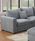 L Sectional Sofa Corduroy Fog Color Laf And Raf Loveseats Corner Wedge Ottoman 4Pcs Sectional Set Couch Living Room Furniture Fog Primary Living Space Contemporary,Modern,Transitional L Shaped