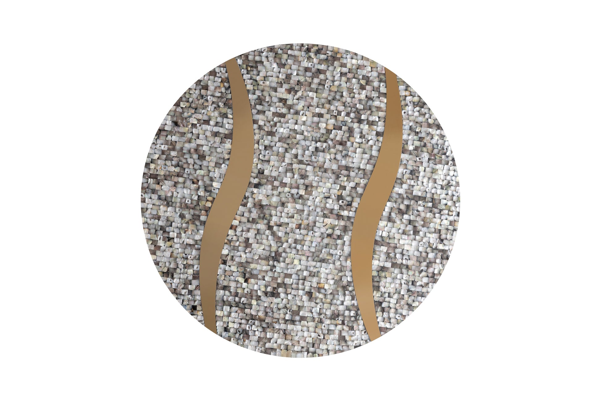 T 1207 32 Coffee Table Finished With Mother Of Pearl Top Antique Brass Primary Living Space Modern Round Open Storage Coffee & End Tables Glossy Stainless Steel