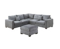 L Sectional Sofa Corduroy Fog Color Laf And Raf Loveseats Corner Wedge Ottoman 4Pcs Sectional Set Couch Living Room Furniture Fog Primary Living Space Contemporary,Modern,Transitional L Shaped