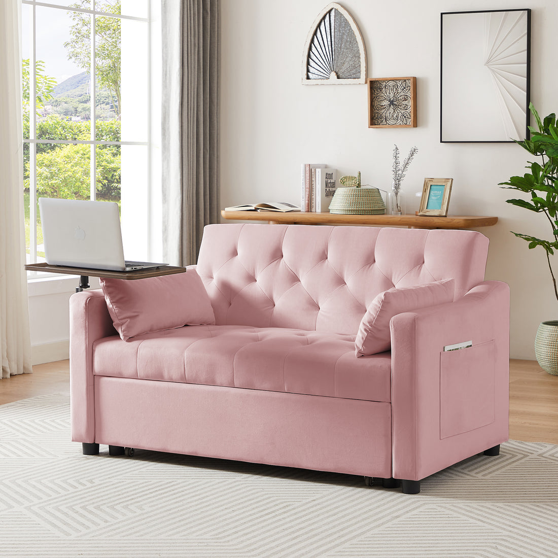 Pink Velvet Sofa Bed Pink Velvet Wood Tufted Back Foam Velvet 2 Seat