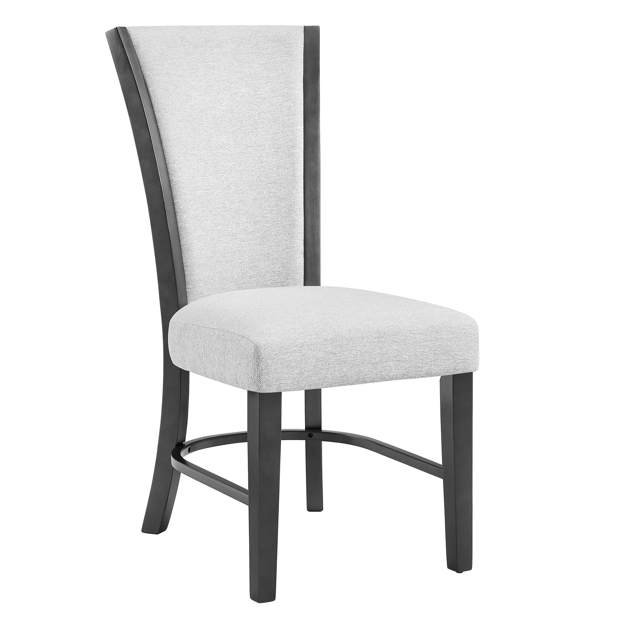 2Pc Contemporary Glam Upholstered Dining Side Chair Padded Dove Gray Fabric Upholstery Seat Back Wooden Furniture Gray Dining Room Contemporary,Farmhouse Dining Chairs Wood