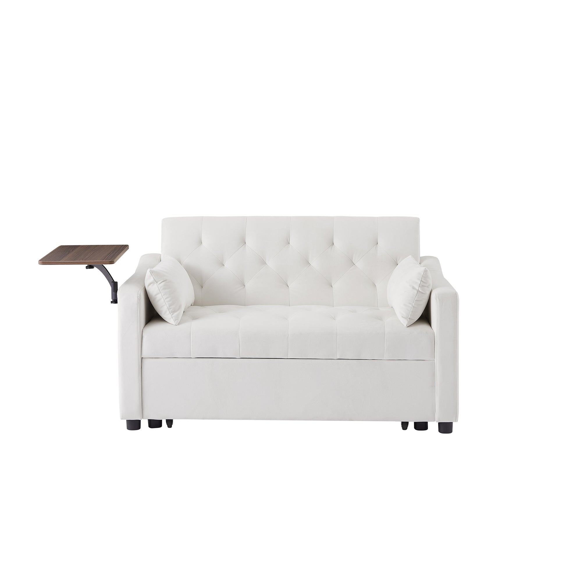 Cream White Velvet Sofa Bed Cream White Velvet Wood Tufted Back Foam Velvet 2 Seat