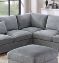 L Sectional Sofa Corduroy Fog Color Laf And Raf Loveseats Corner Wedge Ottoman 4Pcs Sectional Set Couch Living Room Furniture Fog Primary Living Space Contemporary,Modern,Transitional L Shaped
