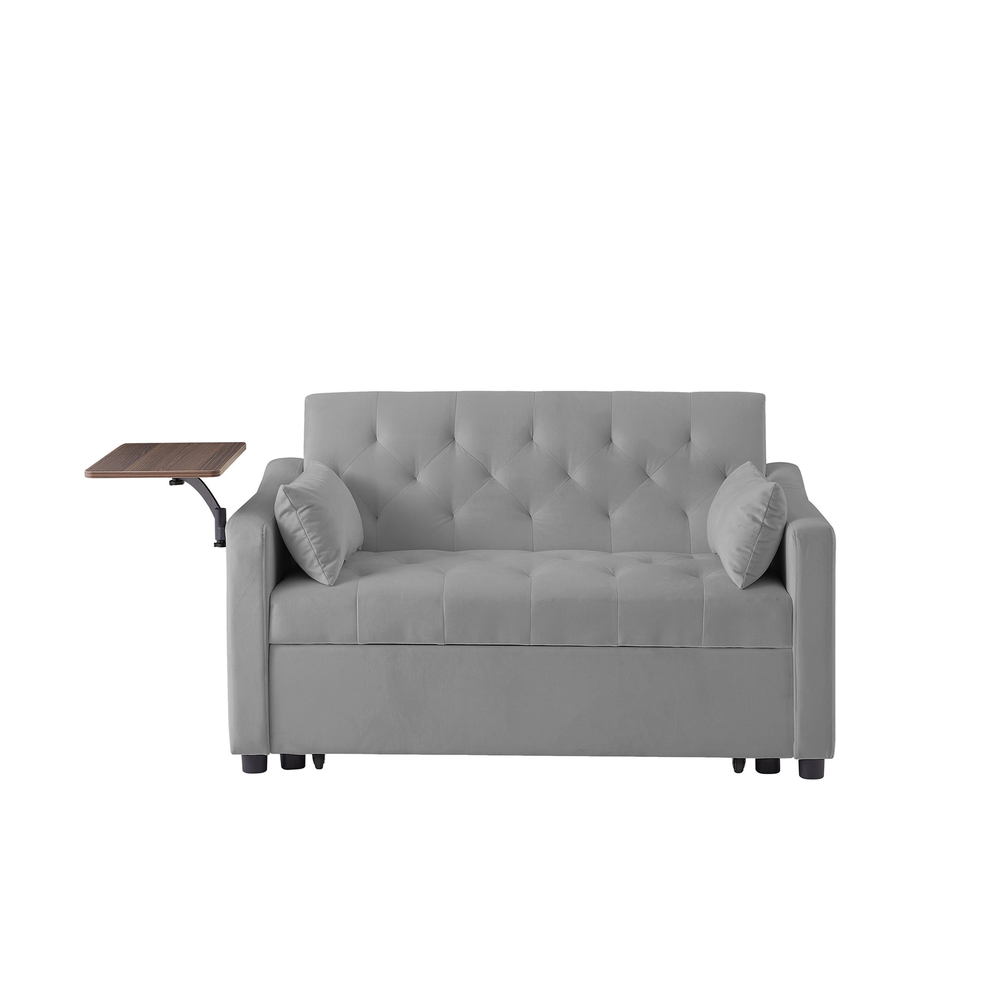 Grey Velvet Sofa Bed Grey Velvet Wood Tufted Back Foam Velvet 2 Seat
