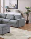L Sectional Sofa Corduroy Fog Color Laf And Raf Loveseats Corner Wedge Ottoman 4Pcs Sectional Set Couch Living Room Furniture Fog Primary Living Space Contemporary,Modern,Transitional L Shaped