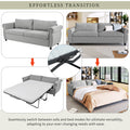 80.7'' 2 In 1 Sofa Bed Sleeper With Large Memory Mattress 63''*70.9*3.3 Inch , For Living Room Spaces Bedroom Gray Polyester