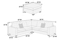 L Sectional Sofa Corduroy Fog Color Laf And Raf Loveseats Corner Wedge Ottoman 4Pcs Sectional Set Couch Living Room Furniture Fog Primary Living Space Contemporary,Modern,Transitional L Shaped
