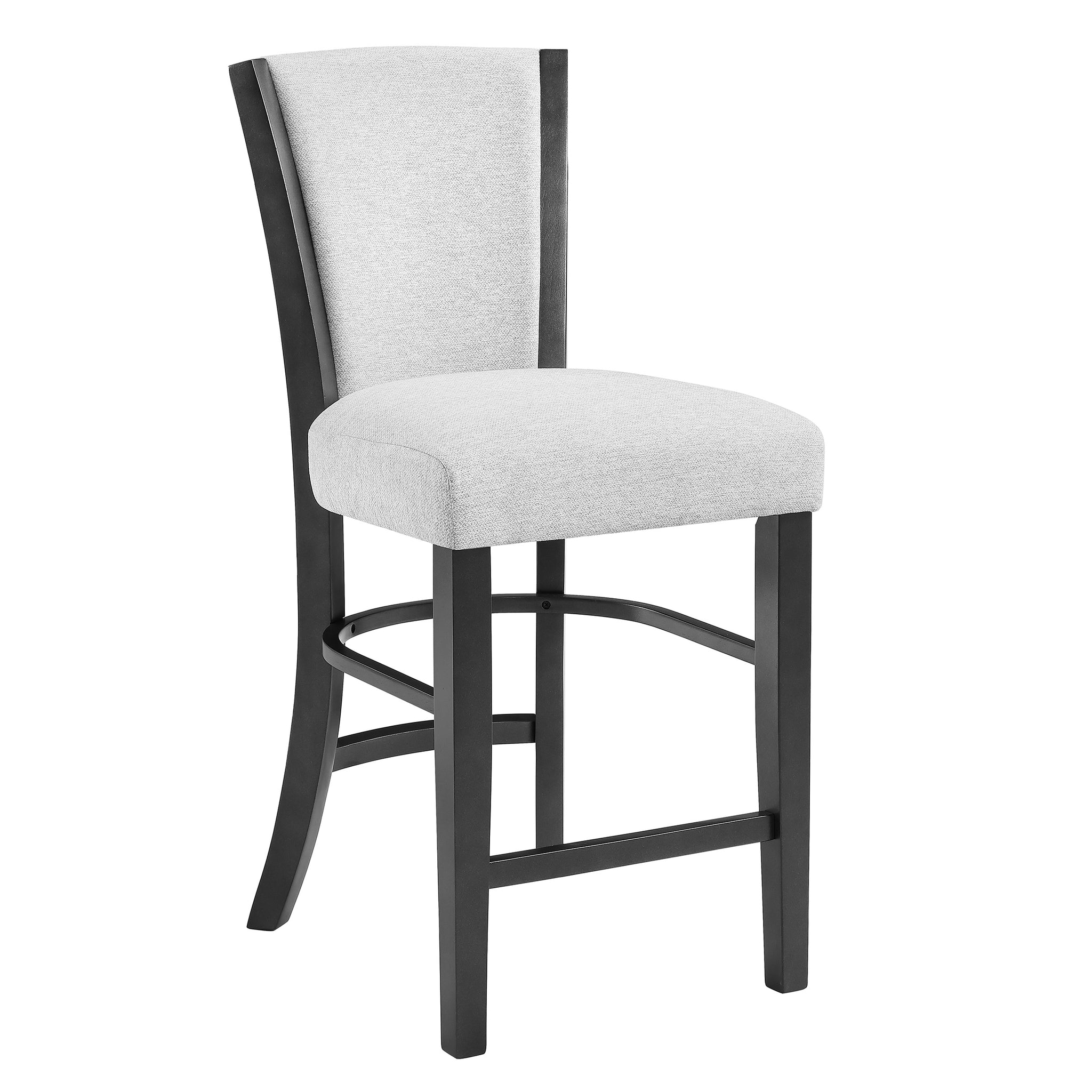 2Pc Contemporary Glam Upholstered Counter Height Dining Side Chair Padded Dove Gray Fabric Upholstery Seat Back Wooden Furniture Gray Dining Room Contemporary,Farmhouse Dining Chairs Wood