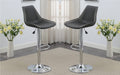 Dining Kitchen Adjustable Bar Stool Chair Ebony Color Wax Polyurethane Leather Chrome Base Modern Set Of 2 Chairs Bar Stool Ebony Dining Room Contemporary,Modern Bar Stools Solid Back Metal