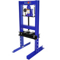 Steel H Frame Hydraulic Garage Shop Floor Press With Stamping Plates, With Pressure Gauge,6 Ton Capacity, Blue Blue Steel