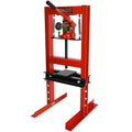 6 Ton Hydraulic Shop Floor Press, With Pressure Gauge Steel H Frame Shop Press With Steel Plates Adjustable Working Table, Red Red Steel