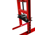 6 Ton Hydraulic Shop Floor Press, With Pressure Gauge Steel H Frame Shop Press With Steel Plates Adjustable Working Table, Red Red Steel