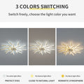 36In Ceiling Fan With Lights Remote Contro Dimmable Led,6 Gear Wind Speed Fan Light Gold Modern Acrylic