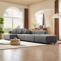 Soft Corduroy Sectional Modular Sofa 4 Piece Set, Small L Shaped Chaise Couch For Living Room, Apartment, Office, Gray Gray Corduroy