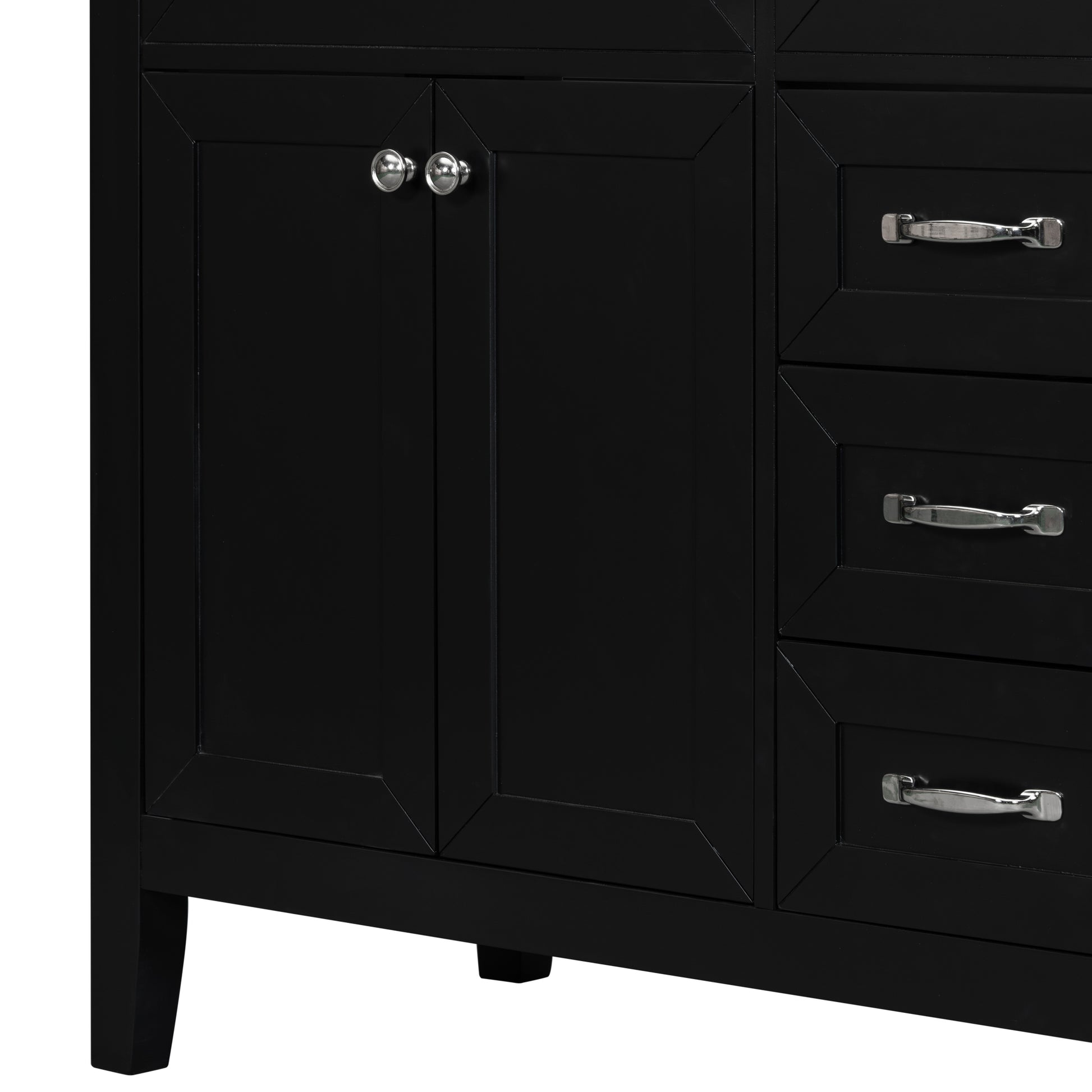 36" Bathroom Vanity With Sink Combo, Black Bathroom Cabinet With Drawers, Solid Frame And Mdf Board Old Sku:Jl000007Aab Black Solid Wood Mdf