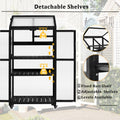 62Inch Height Wood Large Greenhouse Balcony Portable Cold Frame With Wheels And Adjustable Shelves For Outdoor Indoor Use, Black Black Garden & Outdoor Casual Wood Solid Wood