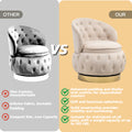 360 Degree Swivel Cuddle Barrel Accent Storage Chairs, Round Armchairs With Wide Upholstered, Fluffy Velvet Fabric Chair For Living Room, Bedroom, Office, Waiting Rooms Beige Primary Living Space Foam Velvet