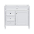 36'' Bathroom Vanity Without Top Sink, Modern Bathroom Storage Cabinet With 2 Drawers And A Tip Out Drawer, Solid Wood Frame Not Include Basin Sink 3 White 1 1 Adjustable Hinges Bathroom