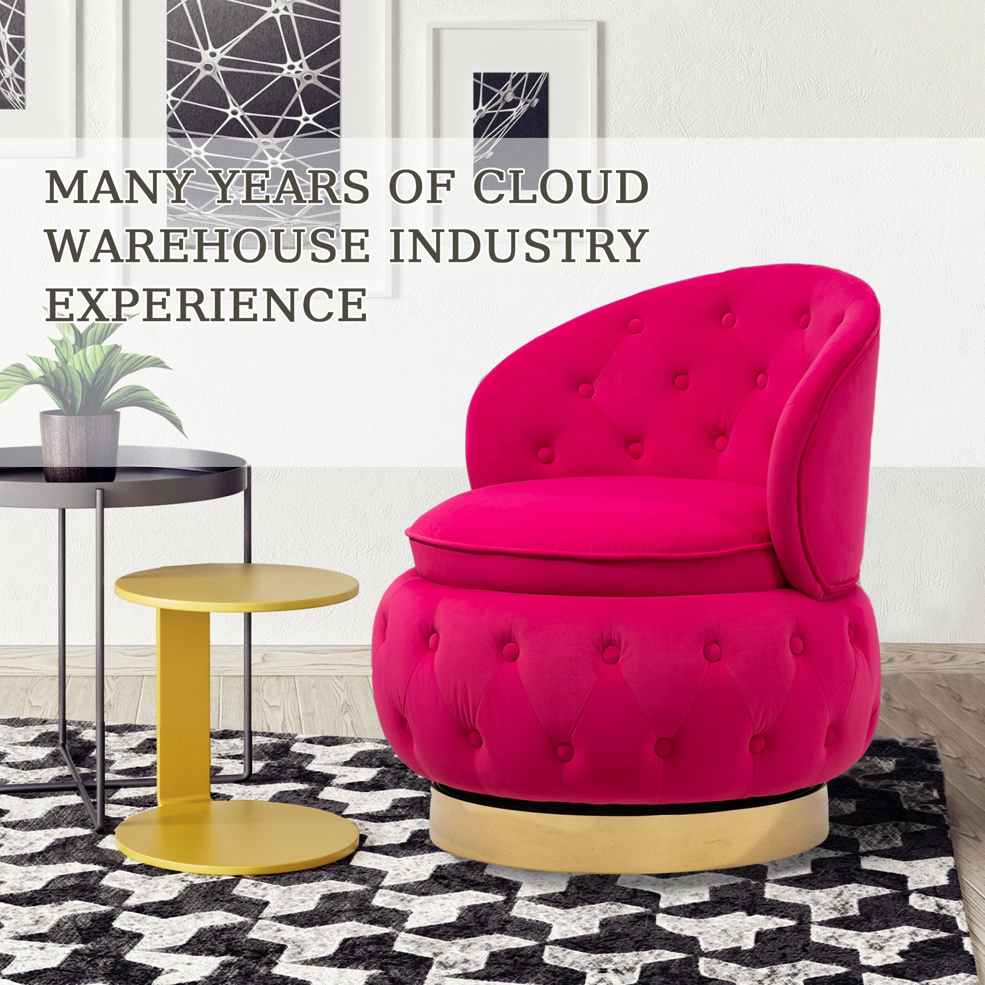 360 Degree Swivel Cuddle Barrel Accent Storage Chairs, Round Armchairs With Wide Upholstered, Fluffy Velvet Fabric Chair For Living Room, Bedroom, Office, Waiting Rooms Red Primary Living Space Foam Velvet