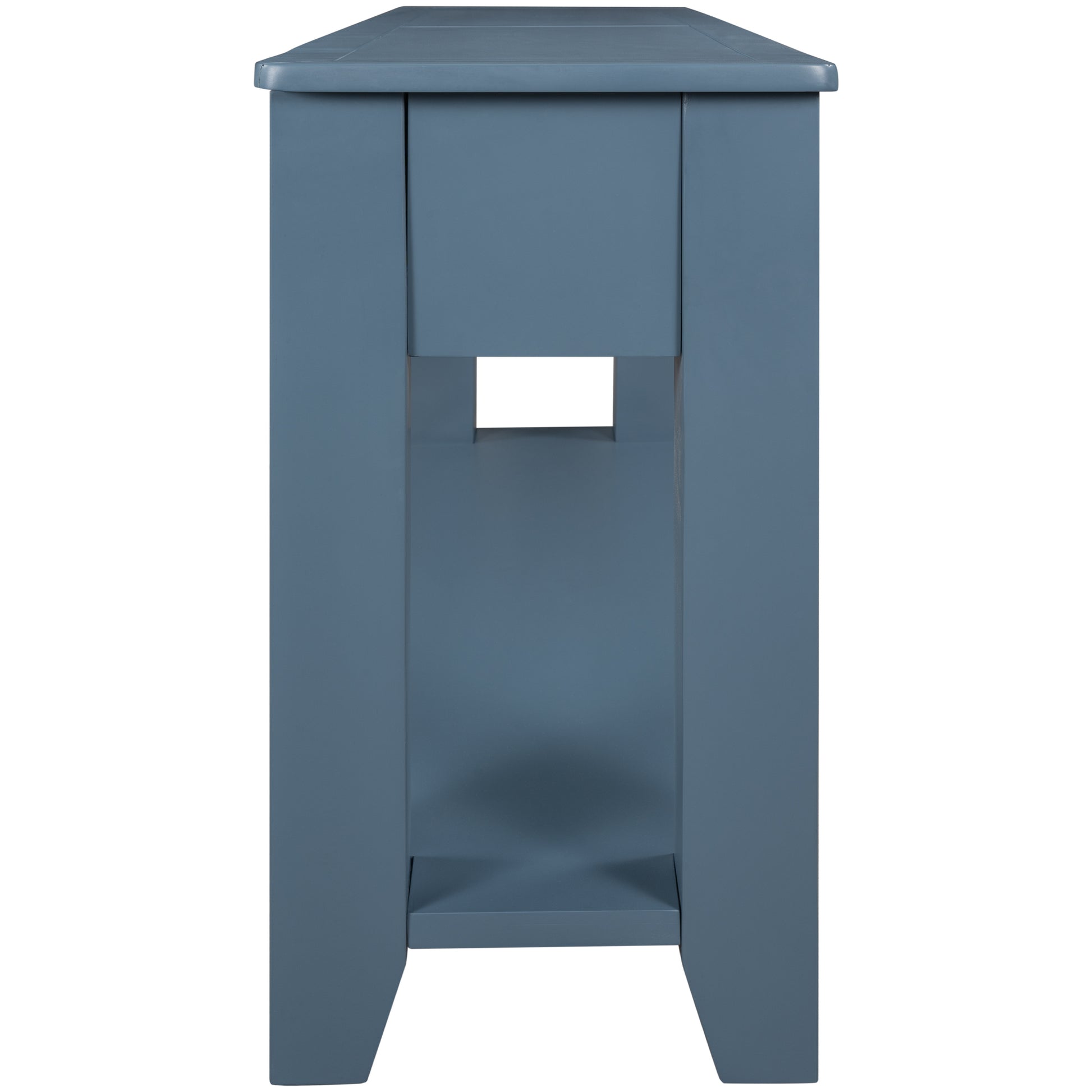 55'' Modern Console Table Sofa Table For Living Room With 3 Drawers And 1 Shelf As Same As Wf299185Aac Blue Solid Wood