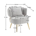 Coolmore Boucle Accent Chair Modern Upholstered Armchair Tufted Chair With Metal Frame, Single Leisure Chairs For Living Room Bedroom Gray Boucle