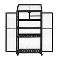 62Inch Height Wood Large Greenhouse Balcony Portable Cold Frame With Wheels And Adjustable Shelves For Outdoor Indoor Use, Black Black Garden & Outdoor Casual Wood Solid Wood