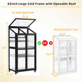 62Inch Height Wood Large Greenhouse Balcony Portable Cold Frame With Wheels And Adjustable Shelves For Outdoor Indoor Use, Black Black Garden & Outdoor Casual Wood Solid Wood