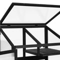 62Inch Height Wood Large Greenhouse Balcony Portable Cold Frame With Wheels And Adjustable Shelves For Outdoor Indoor Use, Black Black Garden & Outdoor Casual Wood Solid Wood
