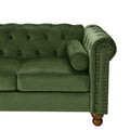Phoyal Large Sofa, Velvet Sofa Three Seat Sofa Classic Tufted Chesterfield Settee Sofa Modern 3 Seater Couch Furniture Tufted Back For Living Room Green Green Primary Living Space Medium Soft Cushion Back Square Arms Foam Fabric 3 Seat
