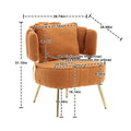 Coolmore Boucle Accent Chair Modern Upholstered Armchair Tufted Chair With Metal Frame, Single Leisure Chairs For Living Room Bedroom Orange Boucle