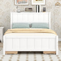 Full Size Platform Bed With Drawers And Storage Shelves, White White Solid Wood Mdf