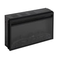 Electric Fireplace With Remote Control And Temperature Adjustment Set, Black Black Metal