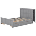 Full Size Platform Bed With Drawers And Storage Shelves, Gray Gray Solid Wood Mdf