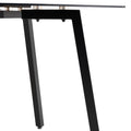 Modern Minimalist Style Rectangular Tea Brown Glass Dining Table, Tempered Glass Tabletop And Black Metal Legs, Suitable For Kitchen, Dining Room, And Living Room, 51 