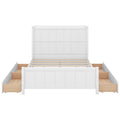 Full Size Platform Bed With Drawers And Storage Shelves, White White Solid Wood Mdf
