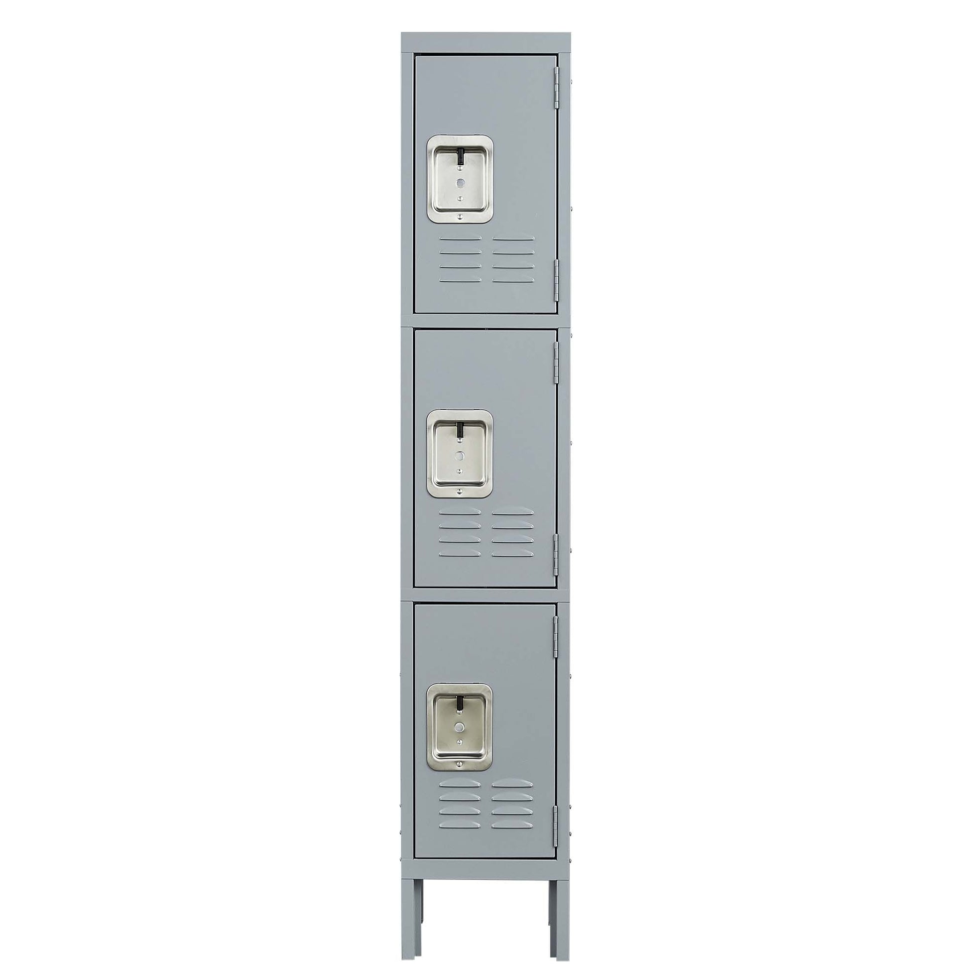 3 Door 66"H Metal Lockers With Lock For Employees,Storage Locker Cabinet For Home Gym Office School Garage,Gray Freestanding 3 4 Spaces Gray Gym Door Locks Modern Metal Metal