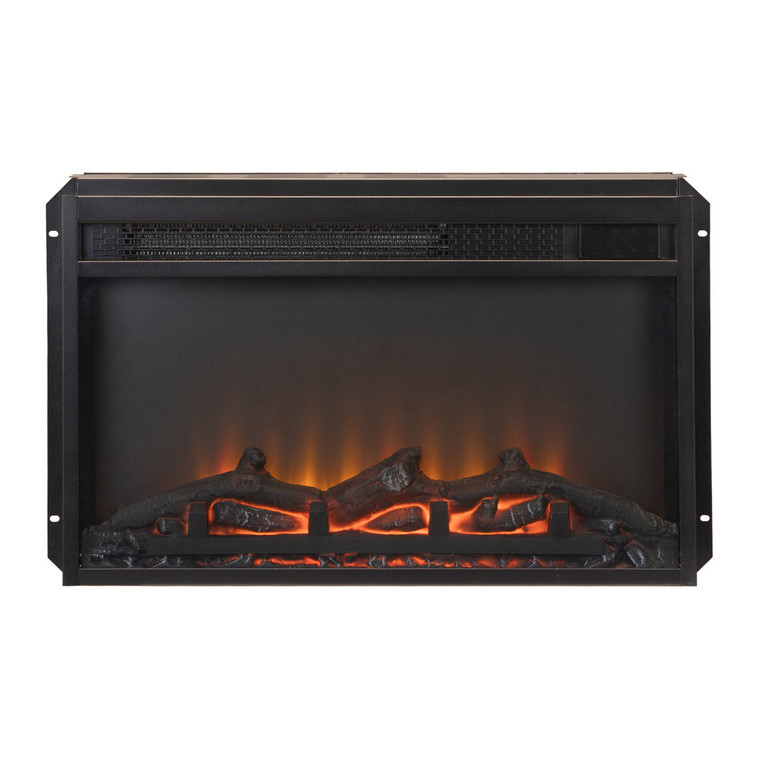 Electric Fireplace With Remote Control And Temperature Adjustment Set, Black Black Metal