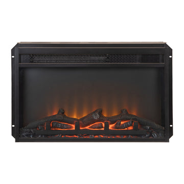 Electric Fireplace With Remote Control And Temperature Adjustment Set, Black Black Metal