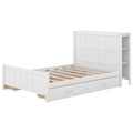 Full Size Platform Bed With Drawers And Storage Shelves, White White Solid Wood Mdf