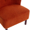 Accent Chair, Upholstered Armless Chair Lambskin Sherpa Single Sofa Chair With Wooden Legs, Modern Reading Chair For Living Room Bedroom Small Spaces Apartment, Burnt Orange Burnt Orange Polyester