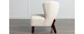 Accent Chair, Upholstered Armless Chair Lambskin Sherpa Single Sofa Chair With Wooden Legs, Modern Reading Chair For Living Room Bedroom Small Spaces Apartment, Cream Cream Polyester