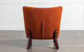 Accent Chair, Upholstered Armless Chair Lambskin Sherpa Single Sofa Chair With Wooden Legs, Modern Reading Chair For Living Room Bedroom Small Spaces Apartment, Burnt Orange Burnt Orange Polyester