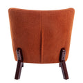 Accent Chair, Upholstered Armless Chair Lambskin Sherpa Single Sofa Chair With Wooden Legs, Modern Reading Chair For Living Room Bedroom Small Spaces Apartment, Burnt Orange Burnt Orange Polyester