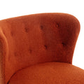 Accent Chair, Upholstered Armless Chair Lambskin Sherpa Single Sofa Chair With Wooden Legs, Modern Reading Chair For Living Room Bedroom Small Spaces Apartment, Burnt Orange Burnt Orange Polyester