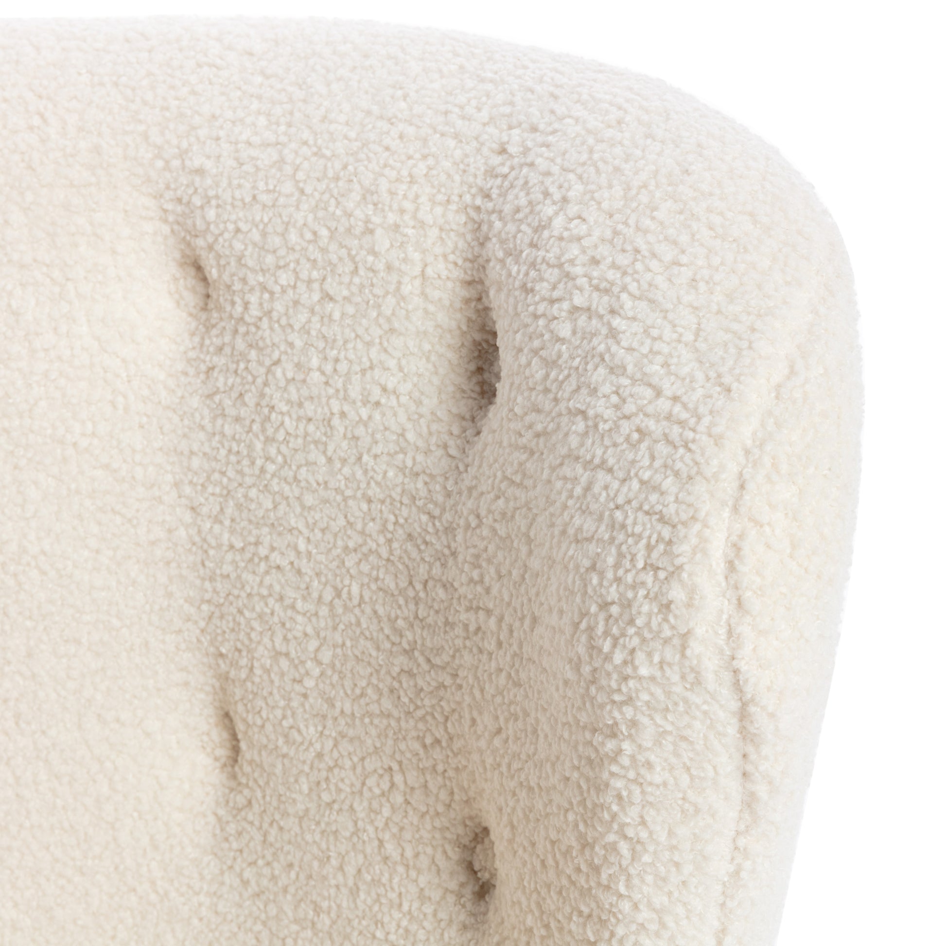 Accent Chair, Upholstered Armless Chair Lambskin Sherpa Single Sofa Chair With Wooden Legs, Modern Reading Chair For Living Room Bedroom Small Spaces Apartment, Cream Cream Polyester